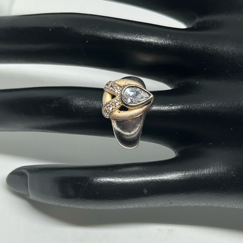 Sterling Silver CZ Ring, Size 6